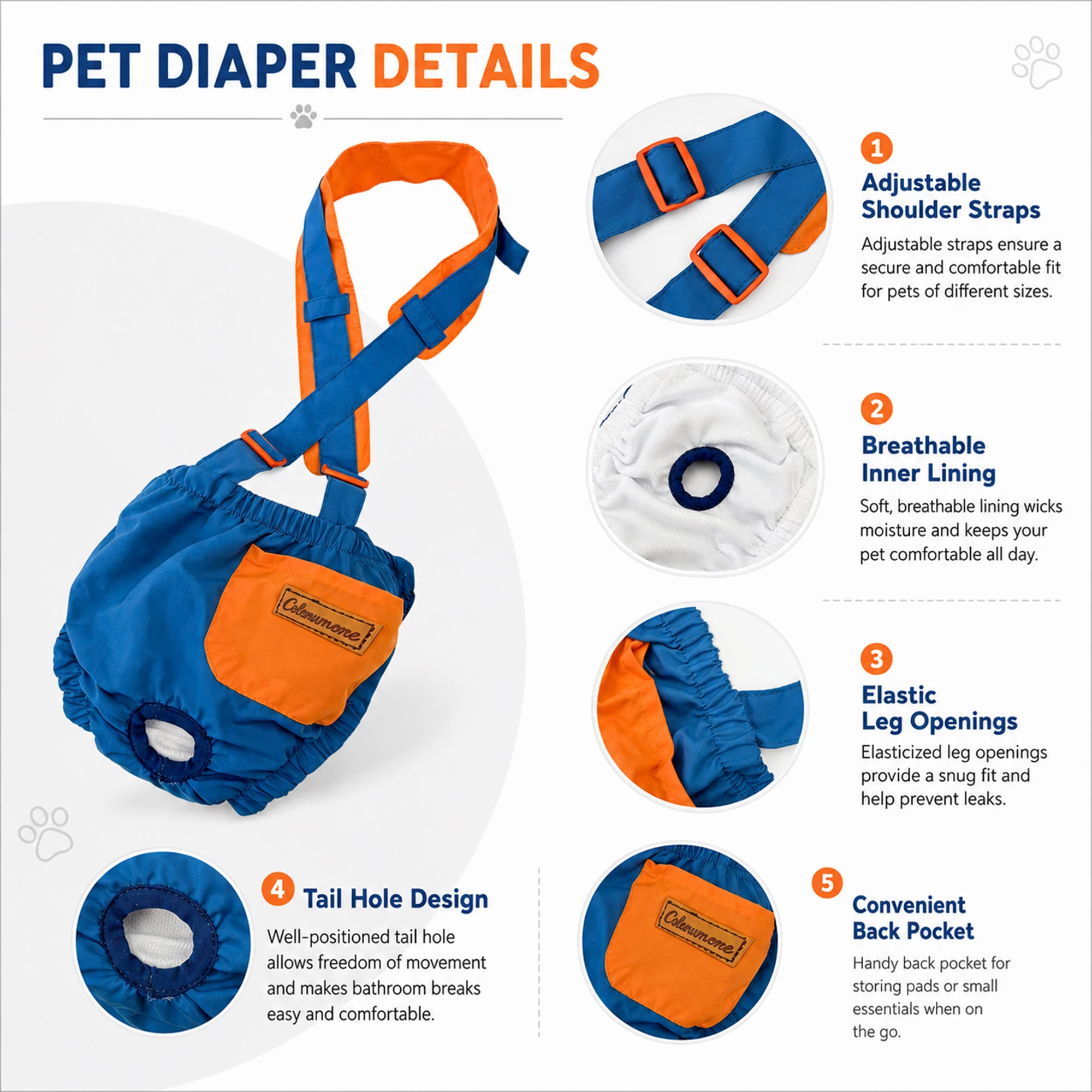 Famale Dog Underpants Heat Cycle Protection Anti-Harassment Adjustable Comfortable Breathable Washable Underwear Pet Supplies