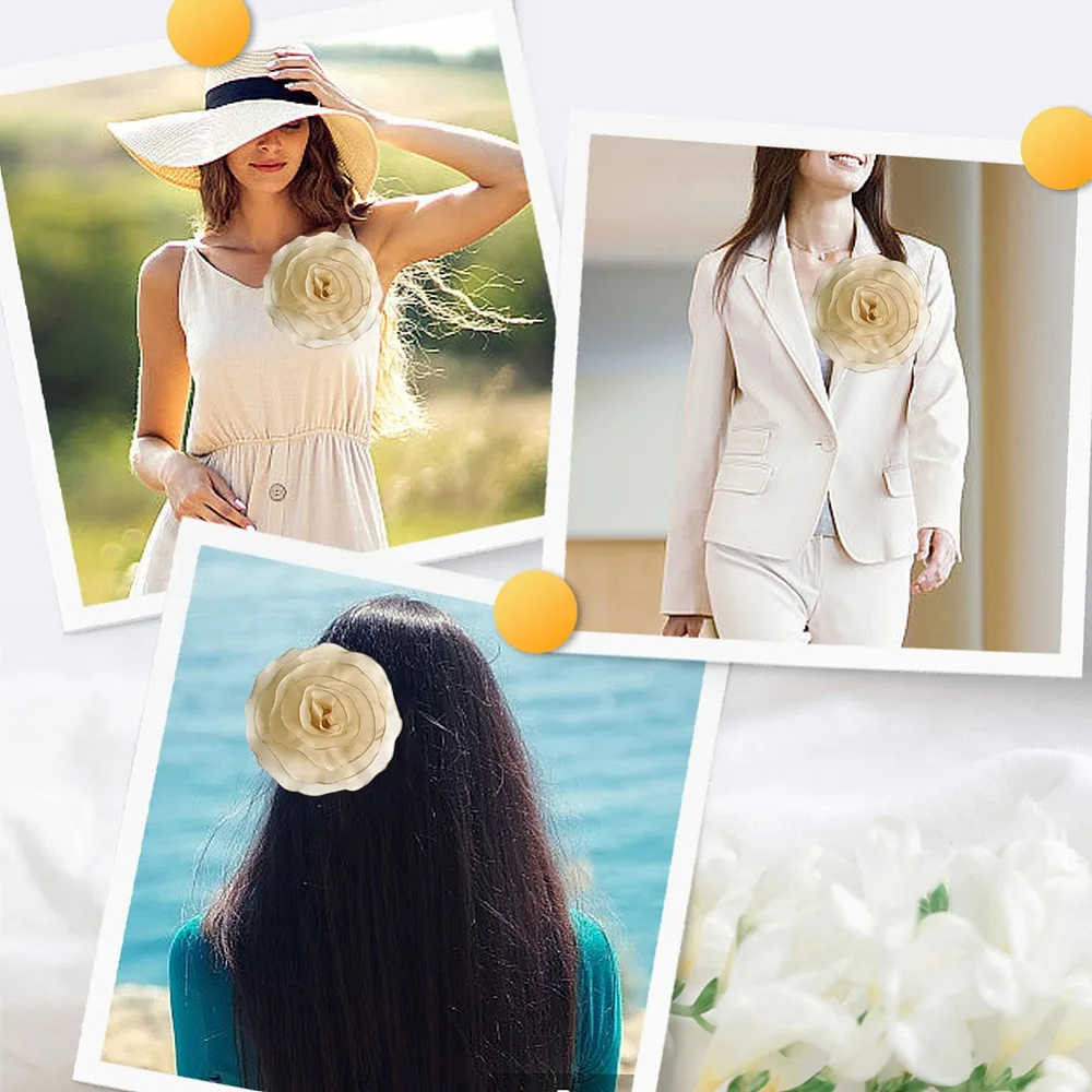 1Pc Flower Polyester Brooches Alloy Lapel Pins for Clothes Wheat 260mm view 4