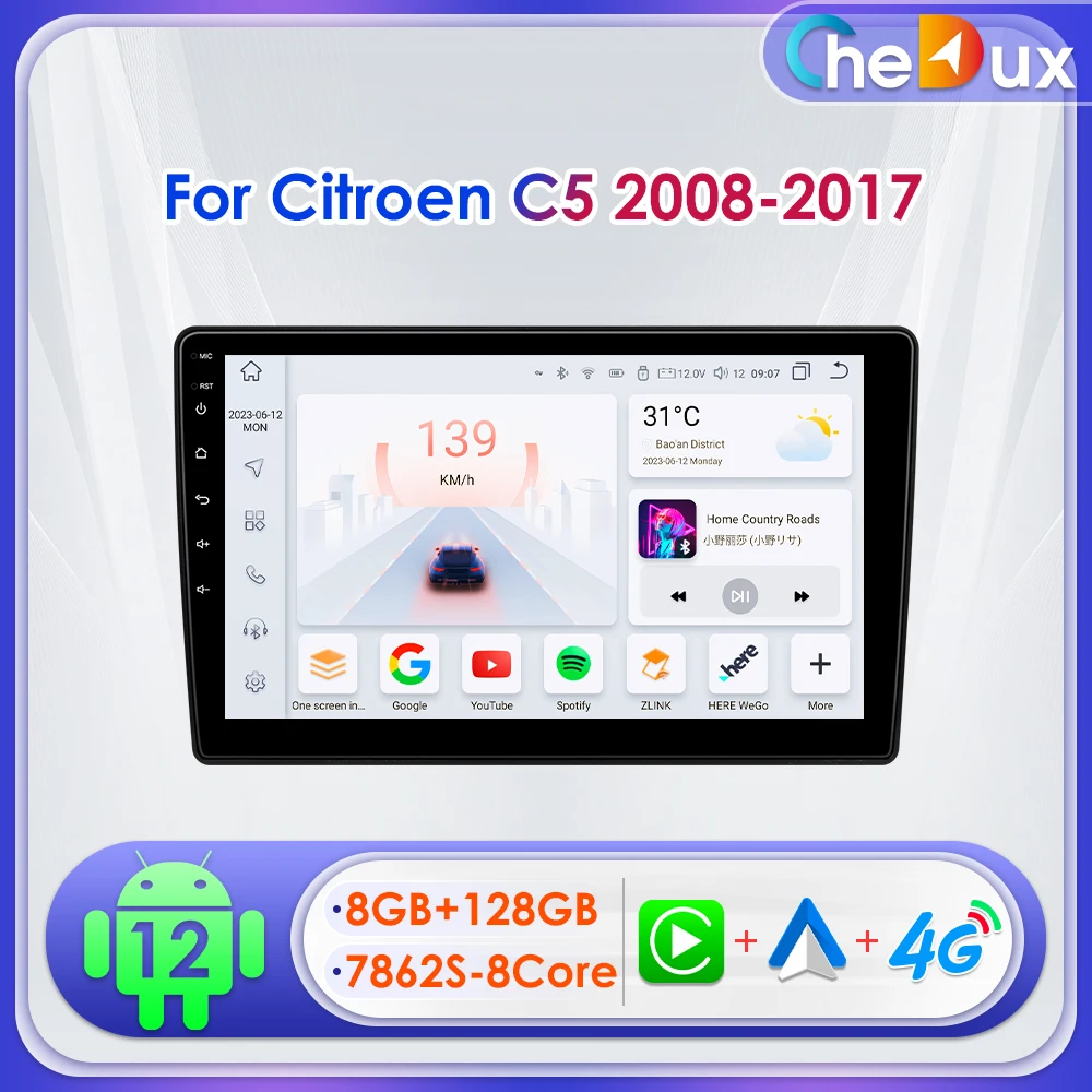 

10.1" Chedux 2Din Android Auto Car Radio for Citroen C5 2008 - 2017 Quad Octa Core Navi GPS DSP RDS 4G CarPlay UI7862 Multimedia