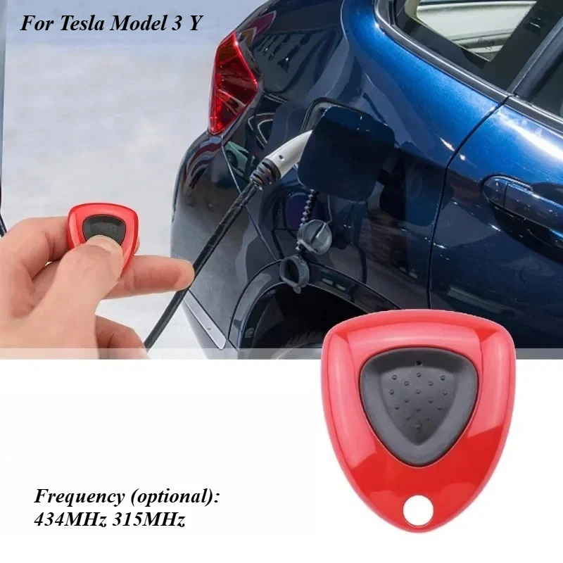For Tesla Model 3 Y S X Remote Control of Charging Cover Open Button Charger Pile Opening Cover Port Key Chip Modely Accessories