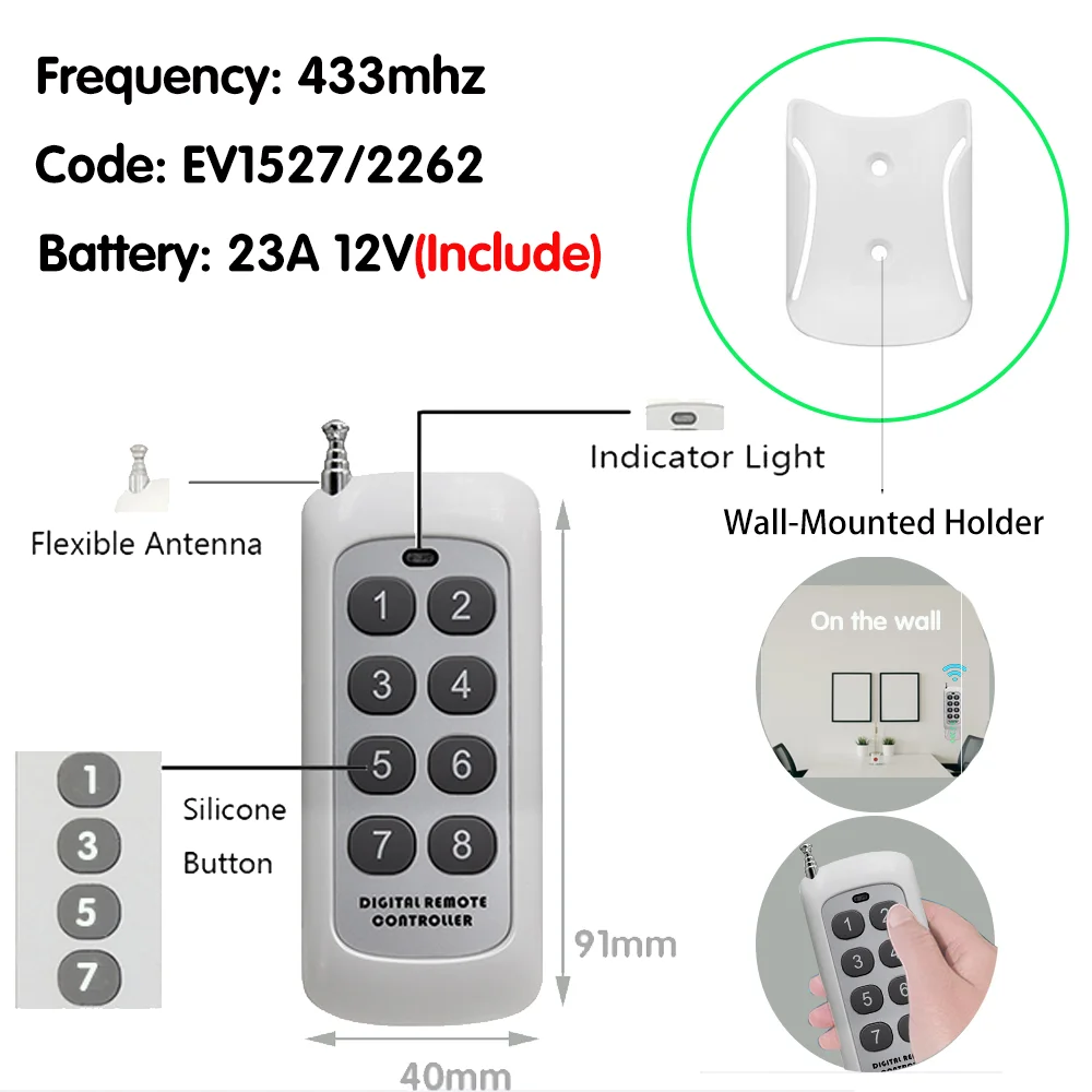 433.92MHZ Copy Remote Controller Clone Remotes Auto Copy Duplicator 500m Long Range Remote Control For Gadgets Car Garage door