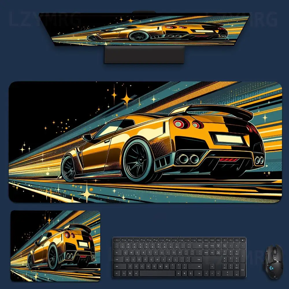 

Golden Sports Car Anime Mouse Pad 900x400 Large Computer Office Gaming Desk Mat XXL Rubber Non-Slip Gaming Keyboard & Mouse Pad