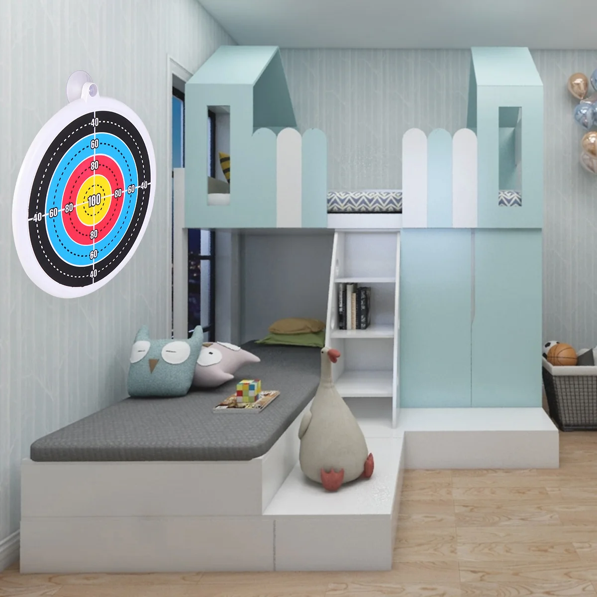 Kids Archery Set with Suction Cup Target for Children Practice Home Entertainment ABS Bow and Arrow Game Parent Child Activity