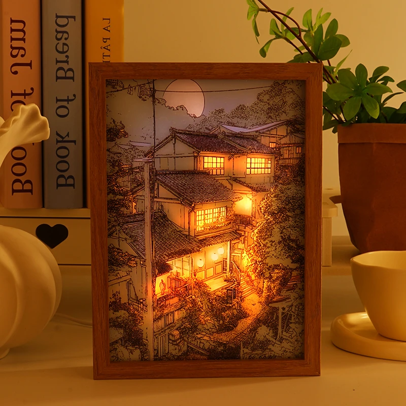 LED luminous decorative painting acrylic light painting healing department photo frame night light creative graduation gift for