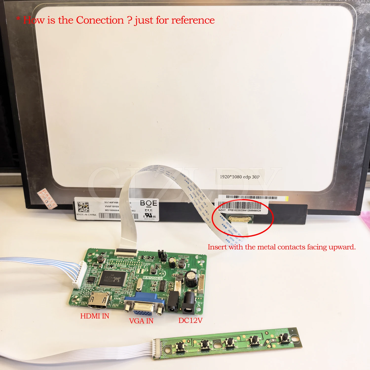 HDMI VGA إلى EDP 30Pin IPS شاشة 60 هرتز LCD لوحة تحكم السائق لمراقبة الكمبيوتر المحمول 1366*768 1920*1080 N140BGE-E33 B140XTN02.1