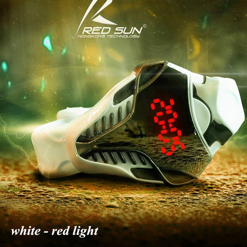 Fashion LED Digital Watches for Men Top Brand Silicone Red Light Electronic Wristwatch Creative Cool Mens Watch Clock Gift Reloj