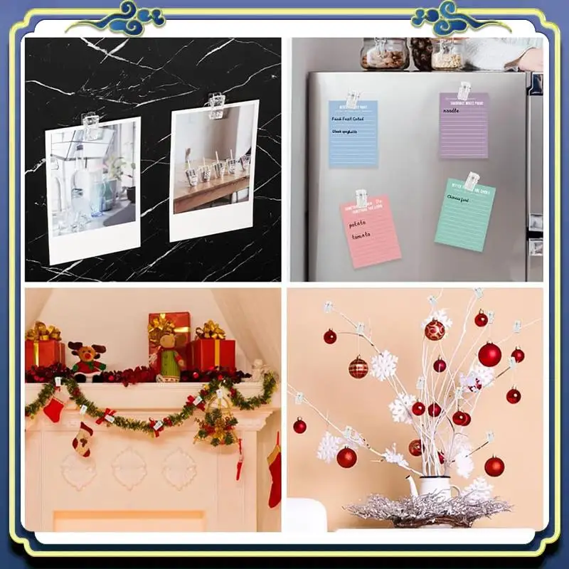 Portable 100PCS Tapestry Clips Wall Clips Photo Clips Light Clips For Office Photo Christmas , Clear