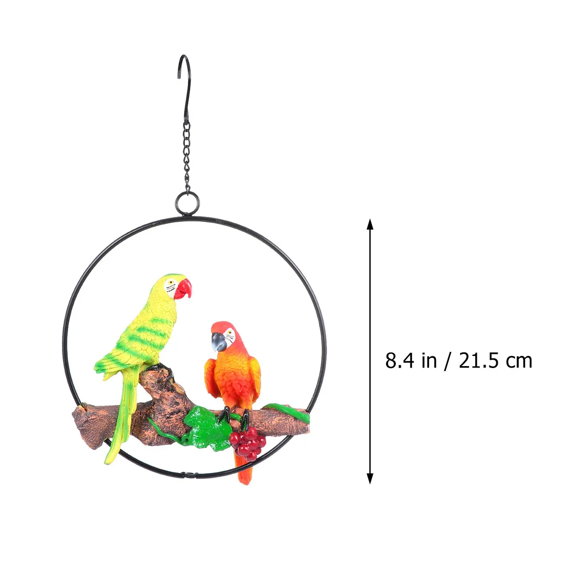 Resin Parrot Hanging Ornament Realistic Handmade Craft Macaw Wall Decor Garden Indoor Outdoor Decoration Bird Art Home Gift