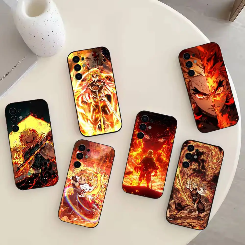 K-Kyojuro Rengoku D-Demon Slaye Phone Case For Samsung S25,S24,S21,S22,S23,S30,Ultra,S20,Plus,Fe,Note,10,9,5G Black Cover