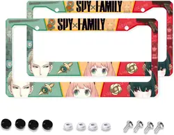 Anime License Plate Frame 2PCS Automotive Exterior Accessories Cover Car Decorative