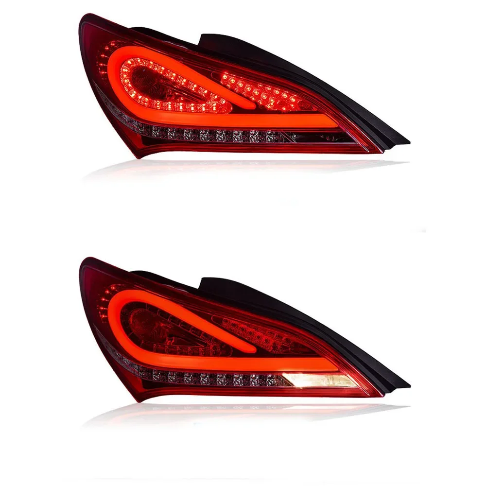 For Hyundai Genesis Coupe LED Tail Light Assembly 2009-2013 Modified LED Running Water Turning Rear Tail Lights