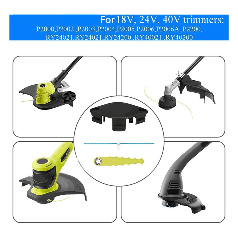 

【Clearance Sale】Weed Eater Bladed Head Spool Line For Ryobi 18V, 24V, And 40V String Trimmers, Fits For RY40210, RY40210A, ACFHR