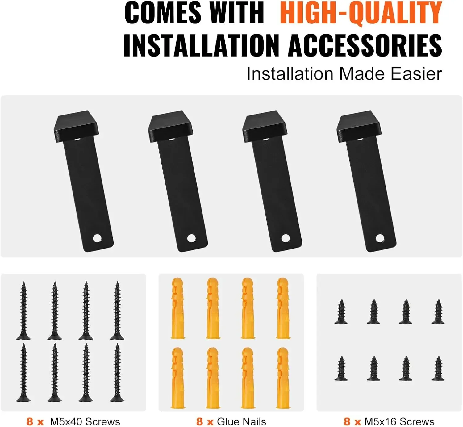 Braket Rak, Braket Rak Mengambang Tugas Berat 10X6 Inci, 4 Buah Braket untuk Rak, Braket Rak L Hitam Matte Tebal 5Mm