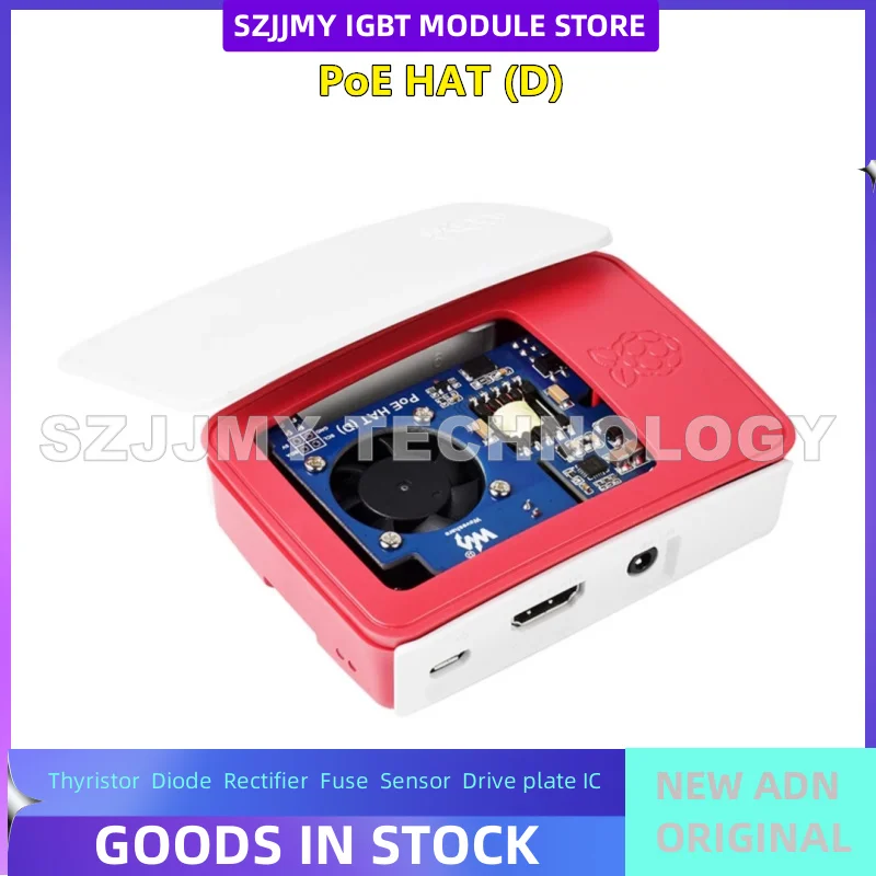 

Raspberry Pi 3B+/4B PoE Ethernet Power Expansion Board Cooling Fan Can be Connected to Official Shell