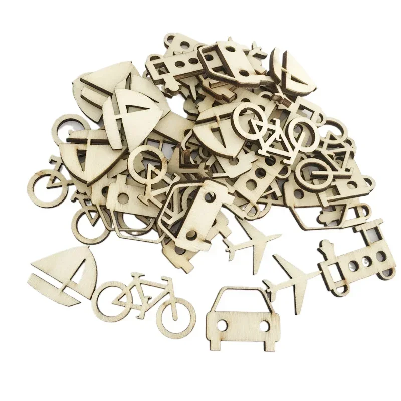 

50pcs Wooden Bicycle Ornaments DIY Handmade Bike Cutout Veneers Slices Crafts for Home Christmas Birthday Engagement