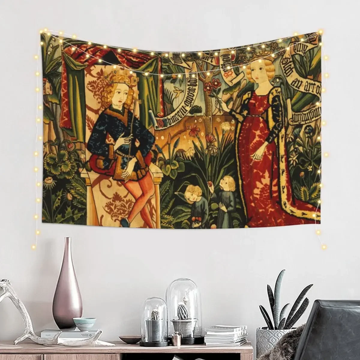 Two Riddles of the Queen of Sheba, Medieval Tapestry Decoration For Bedroom Decor For Room Tapestry