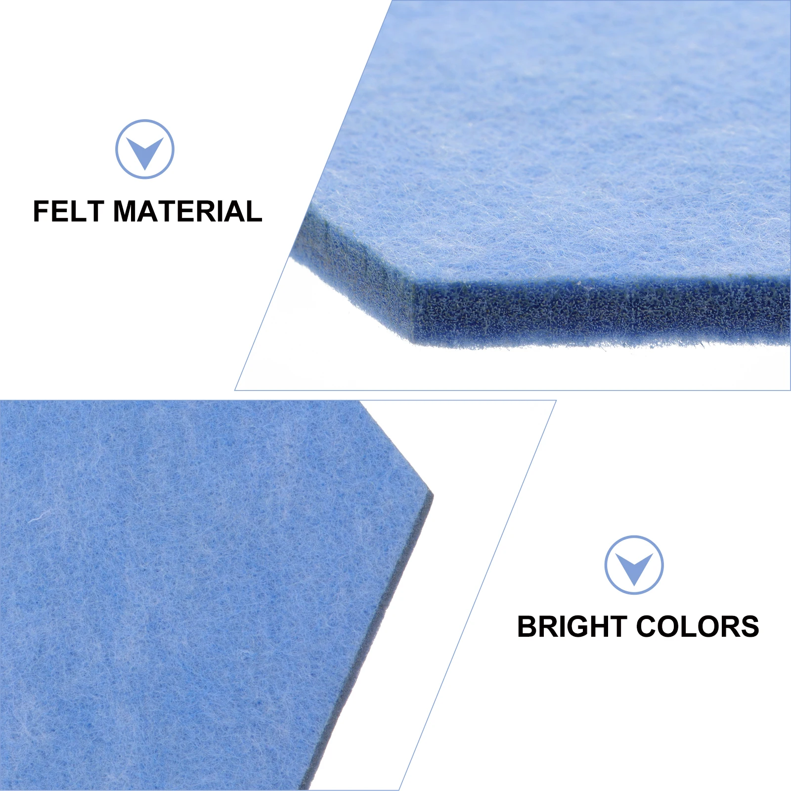 2pcs Hexagon Message Board Felt Wall Sticker Display Panel Photo Home Tiles Practical Multi Functional Decor