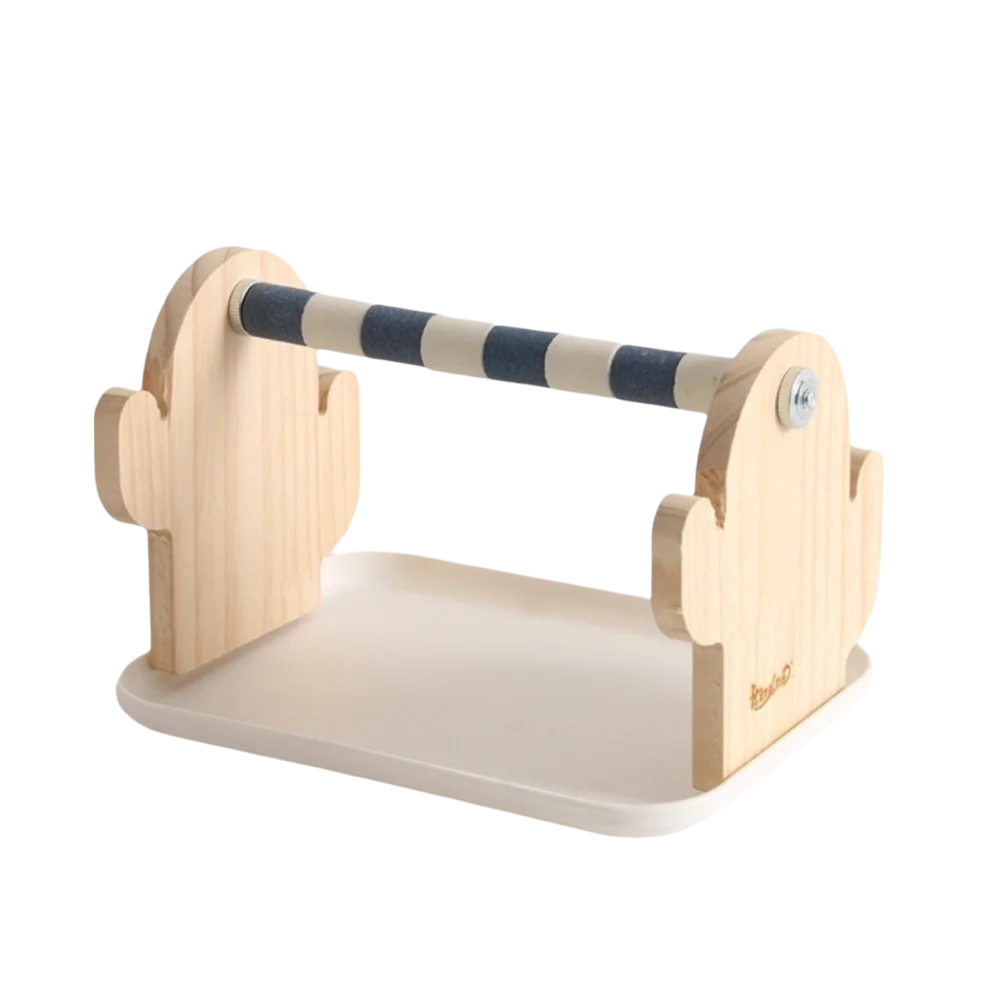 

Устойчивая к укусам деревянная платформа для птиц с поддоном, интерактивная, многофункциональная, прочная, для тренировок и обогащения среды обитания