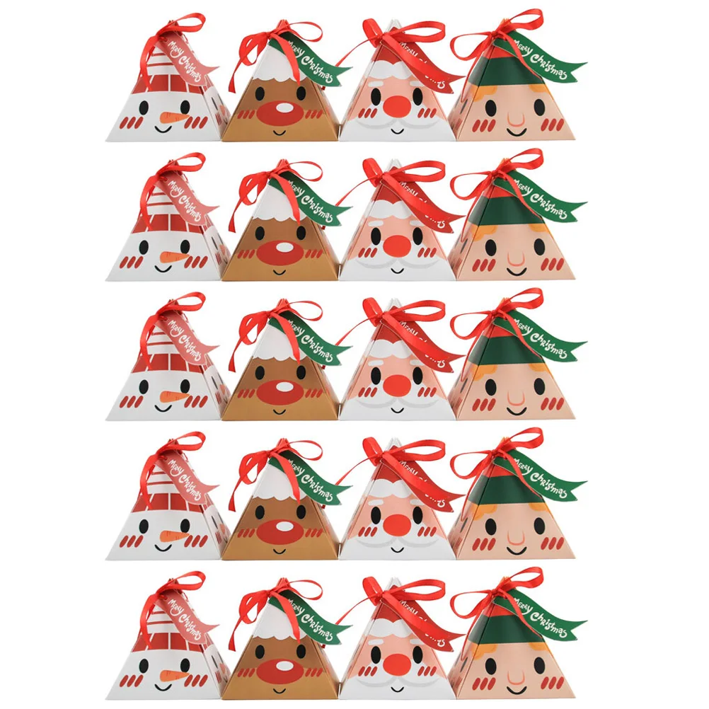 

24 Pcs C Christmas Cookies Boxes Paper Durable Kids Party Gift Storage Presents Xmas Holder Bakery Miniature