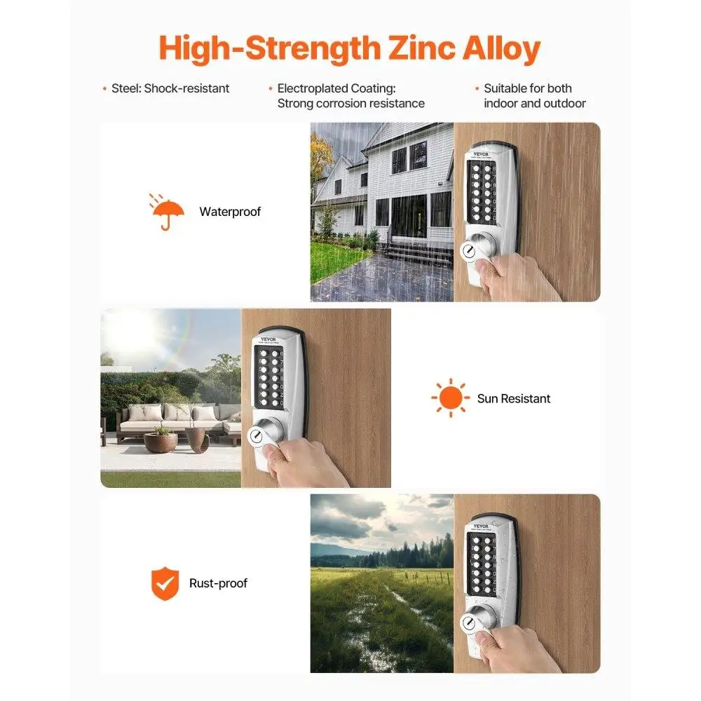 Mechanical Keyless Entry Door Lock 14 Key Security Lock for home Easy Installation Durable Access Control System