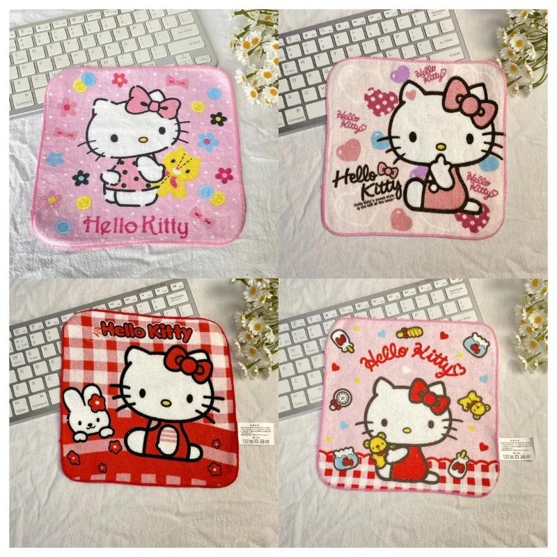 

Cute Hello Kitty Children Handkerchief Cartoon Sanrio Anime Action Figure Hands Towel Anime Merchandise Decoration Gift for Girl