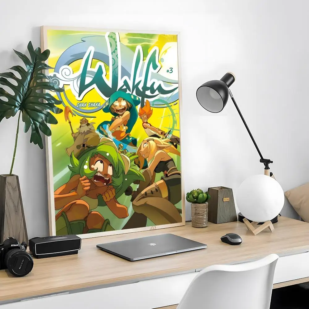 لعبة فيديو جميلة W-wakfu ملصق مقاوم للماء قماش الفن التجاعيد الحرة الجدار الشنق للمنزل غرفة المعيشة ديكور غرفة نوم