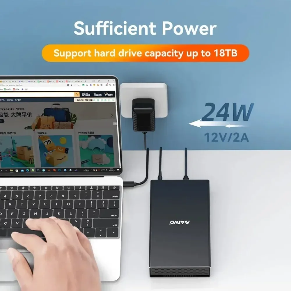 MAIWO SAS ฮาร์ดไดรฟ์ภายนอก 2.5/3.5 นิ้วทั่วไป Solid State Drive เหมาะสําหรับแล็ปท็อป PC กรณีสนับสนุน 22TB