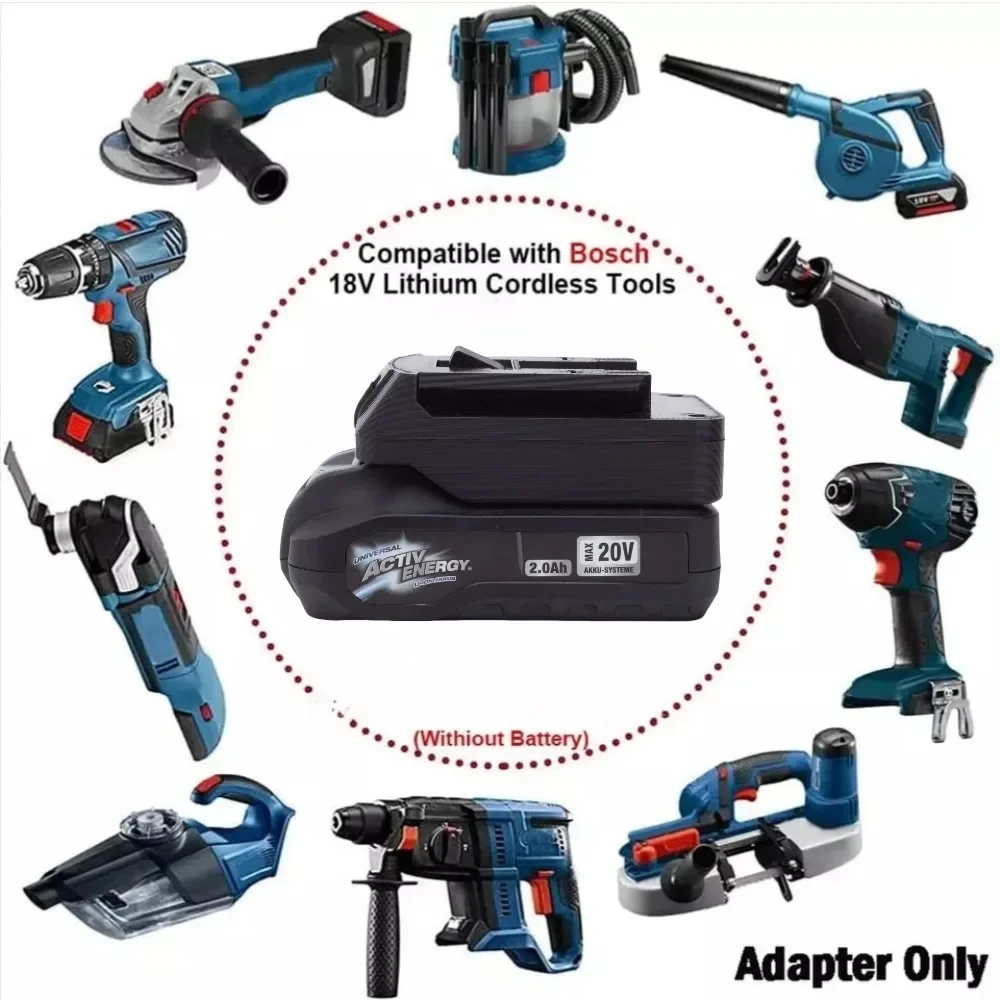 Imagem -03 - Adaptador Conversor de Bateria para Bateria de Lítio de Energia Ativa Aldi Ferrex 20v para Ferramentas de Perfuração sem Fio Bosch 18v Apenas Adaptador