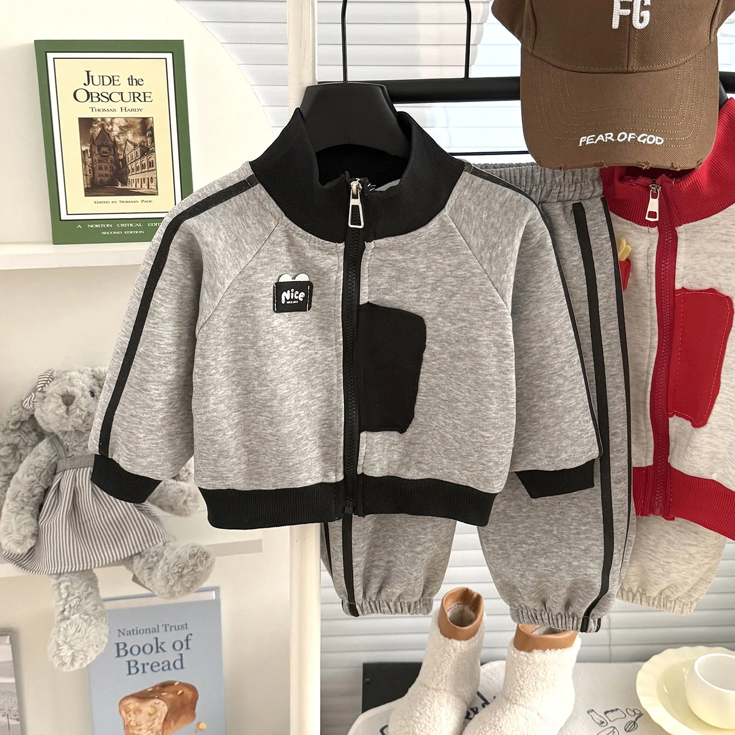 New Autumn Children's Clothing Sweatshirt Set For  Girls Boys Zipper Coat+Pants