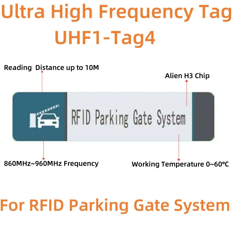 ZK UHF1-Tag4 Uhf 860~960mhz Rfid Windshield Tag RFID sticker label for Vehicle Tracking RFID Parking Gate System UHF1 TAG4 x 5p