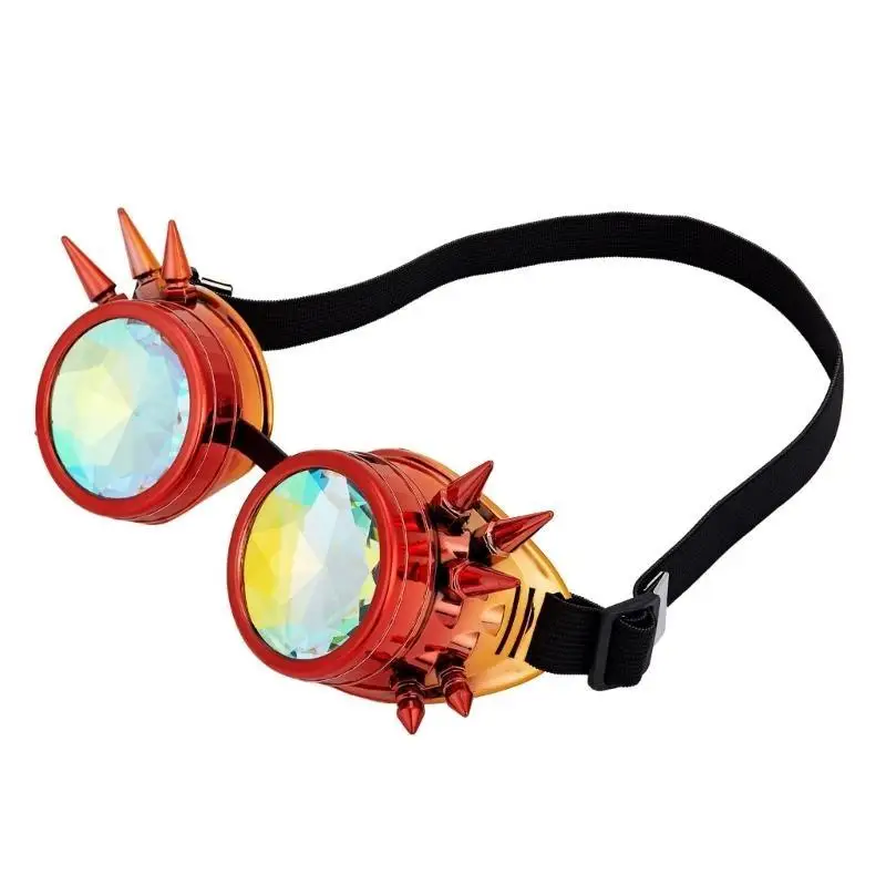 نظارات R1WE خمر القوطية العصر الصناعي نظارات المشكال Steampunk نظارات Kaleidoscop