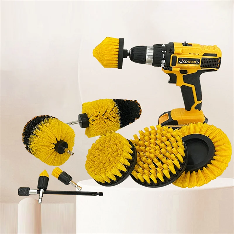 3/4/5Pcs Electric Drill Brush Kit scrubber Cleaning Brush For Carpet Glass Car Kitchen Bathroom toilet Cleaning Tools household