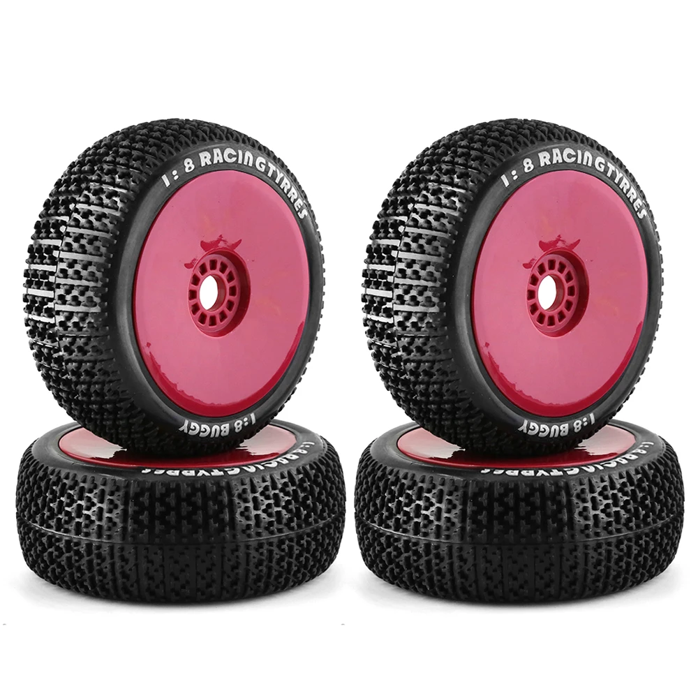 2pcs/4Pcs 1/8 4WD Nitro Off Road Buggy Tires Wheel Rims 17mm Hex for 1:8 Scale RC Car HSP HPI Kyosho ZD Hongnuo Redcat Traxxas