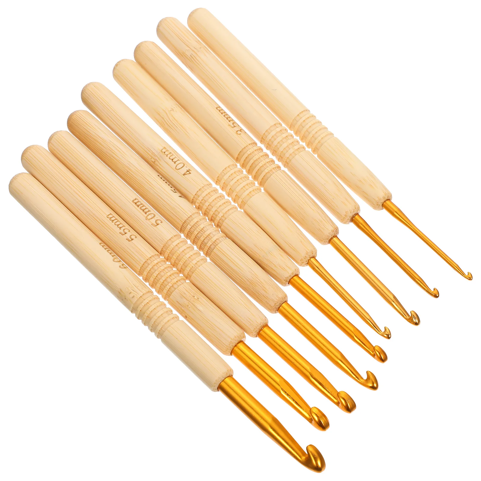 

9 pcs Crochet Set Bamboo Crafts Knitting Hooks Alloy Lightweight Knitting Needles Smooth Tips Yarn Crafts Tools
