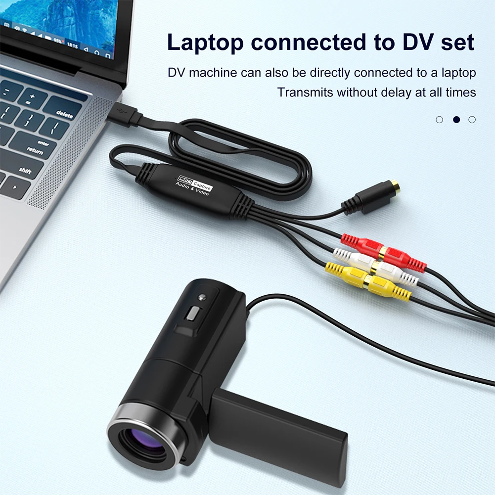USB Video Capture Card VHS VCR TV DVD USB To AV Video Capture Adapter RCA To USB Video Converter for  PC