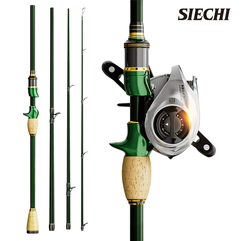 

SIECHI Traveller Max Steel Spinning Casting Fishing Rod 4/5 Pcs - Carbon Rod with 1.8m 2.1m 2.4m