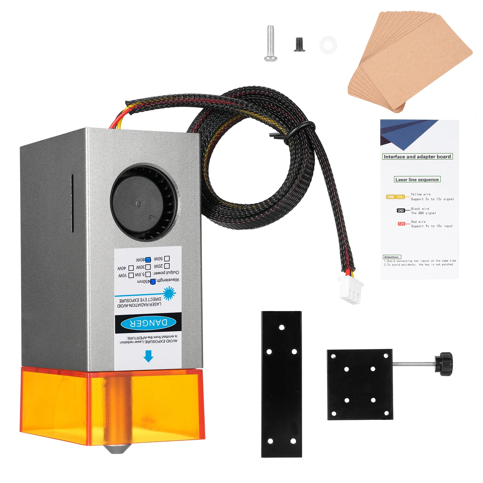 40W/80W Legering Lasermodule Lasergravure Module Laserkop Module Ingebouwde Luchtpomp Met Luchthulpfunctie