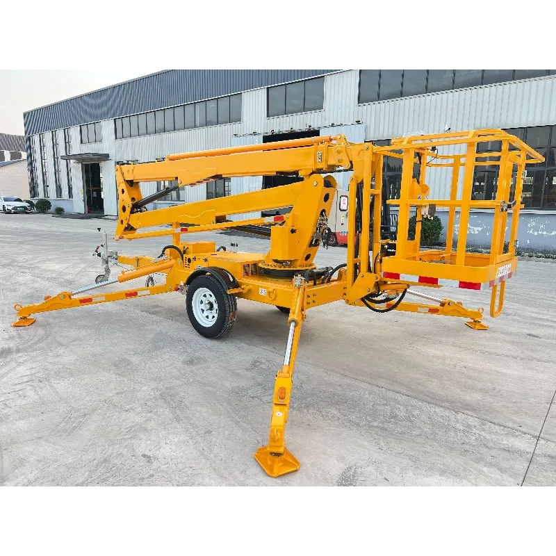 MDT G-104 10m 12m 14m 16m 18m Aerial Work Platform Articulating Towable Trailer Boom Lift with Hydraulic Folding Arm