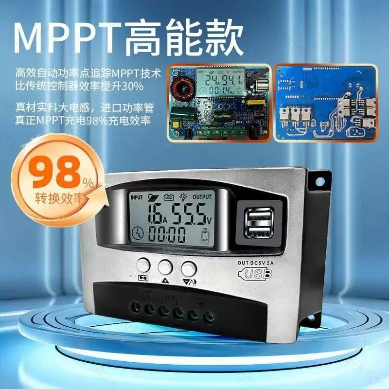 MPPT Solar Controller, Bluetooth APP Charging 12-60V Battery 150V Board Wide Voltage Step-down Controller