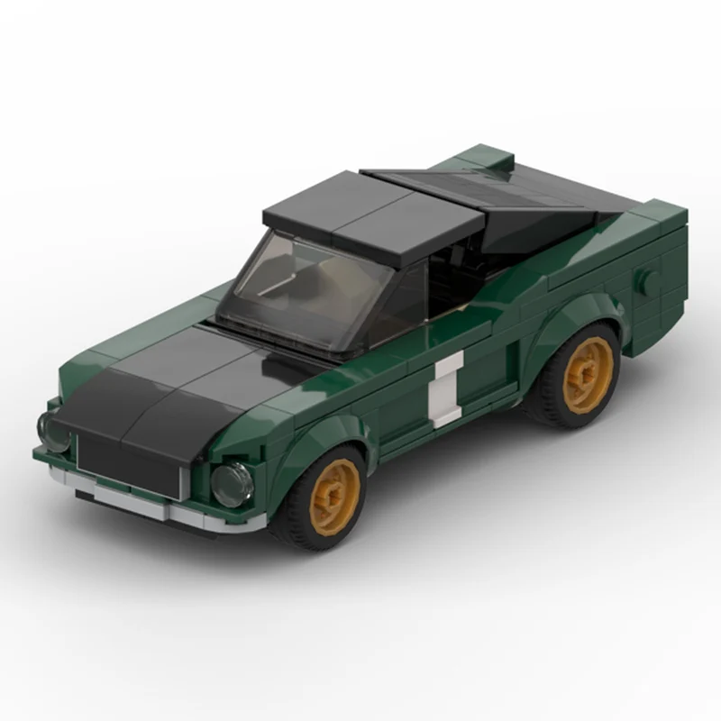 City Car Model MOC Building Bricks American Fastback Muscle Car Modular Technology Children Holiday Gifts Assemble Toys Suit