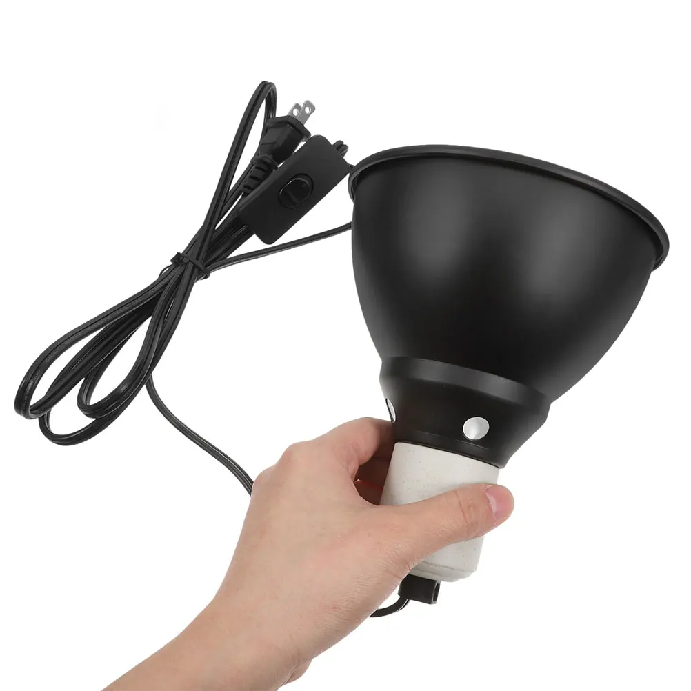 

5.5in Reptile Light Fixture Optical Reflection Cover with Switche Hook for Terrarium Basking Uvb Bulbs Ceramic Heat