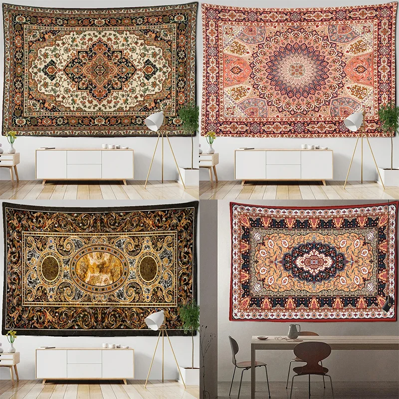 Bohemian Style Hippie Tapizzie Art Aesthetic Living Room Home Decor Vintage Illustration Tapestry Wall Hanging