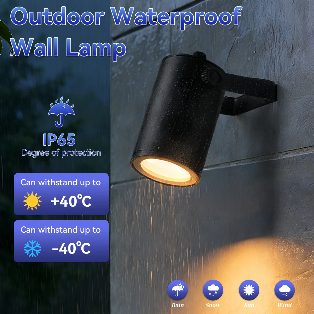 

Настенный светильник с регулируемым углом наклона, 110-220В, со сменной лампой, цоколь GU10, для коридора, веранды, балкона, садового освещения