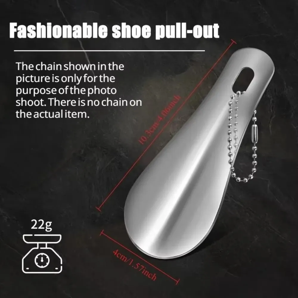 10cm Easy Carry Mini Black Shoehorn Metal Durable Stainless Steel Portable Fashion Key Ring Shoe Horns Accessories Aid Tool