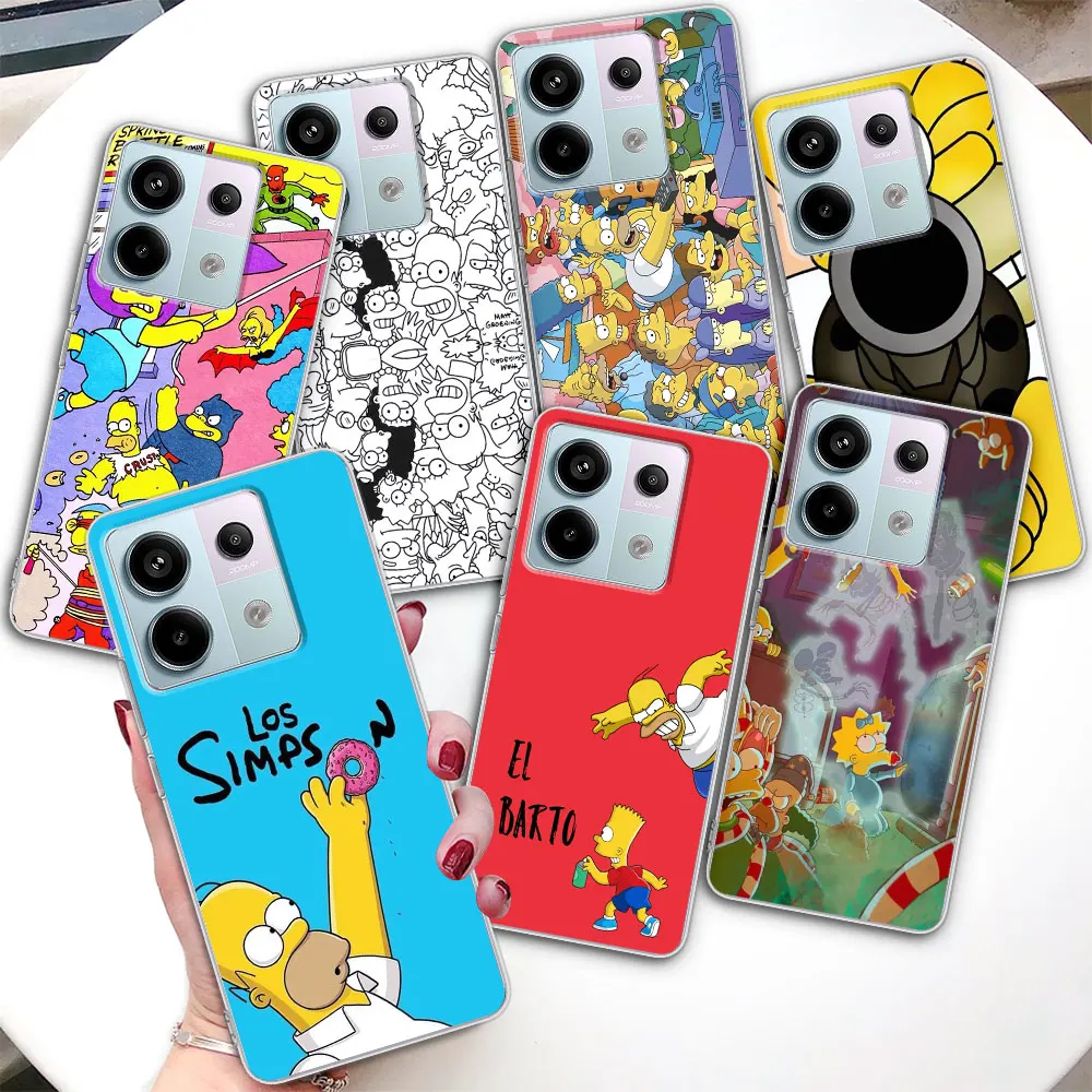 The Simpson Homer Bart Case for Xiaomi Redmi Note 9 10 8 10S 11 11S 12 12S 9S 11T 13 Pro Plus Silicone Soft Phone Cover Bumper