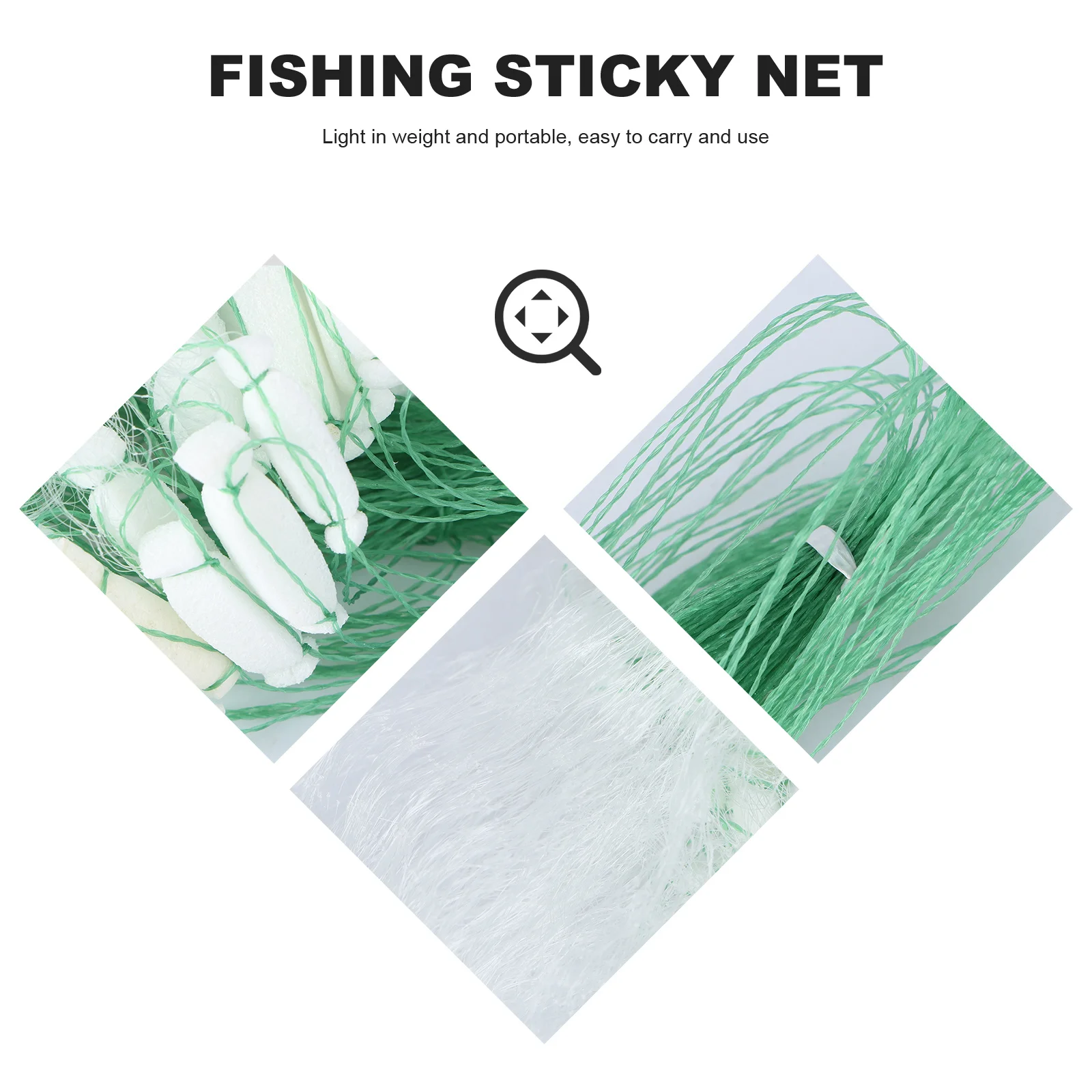 

Single-Layer Fishing Sticky Net Professional Casting Net Wear-Resistant Silk Material Lightweight Portable for River Lake