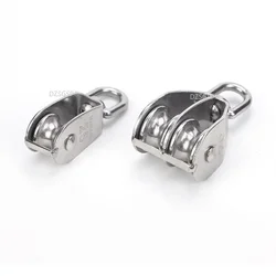 Stainless Steel Double Pulley Block for Rope Chain Traction