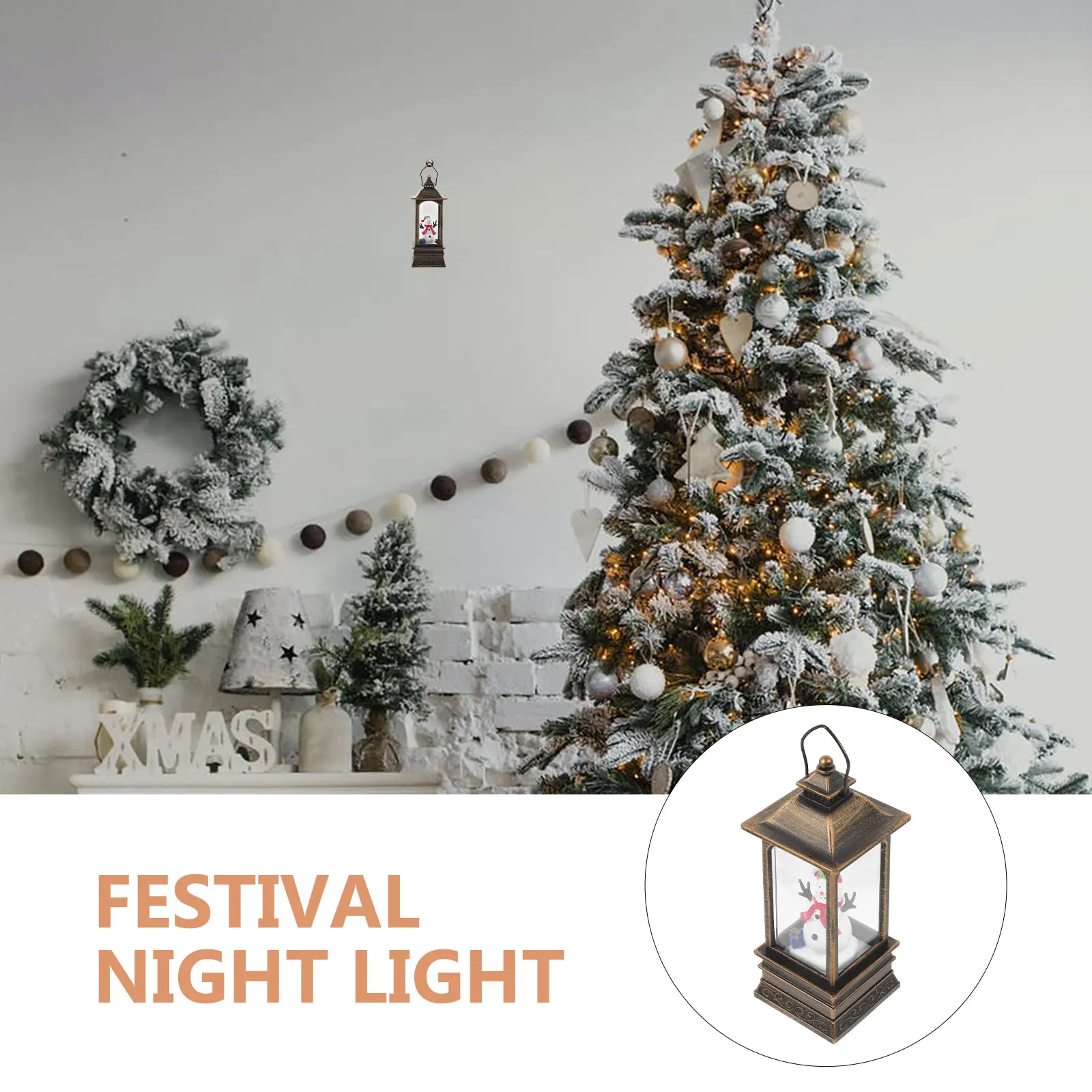 

Christmas Decorations Holiday Lanterns Light Lighting Decorative Plastic Indoor LED Lamp Table