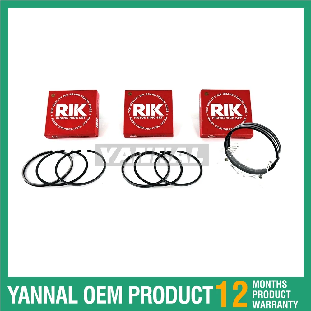 

High Quality 3cyl Piston Rings Set 67mm STD For Kubota Engine D722 Z482 New 16853-21050