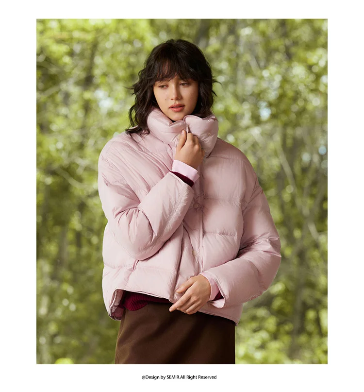 Semir Daunenjacke Damen Winter Pufferjacke mit Gänsedaunenfüllung Wasserdicht Ölabweisend Fleckenresistent 2026 Neu Stehkragen Mantel Damen – Detail 3